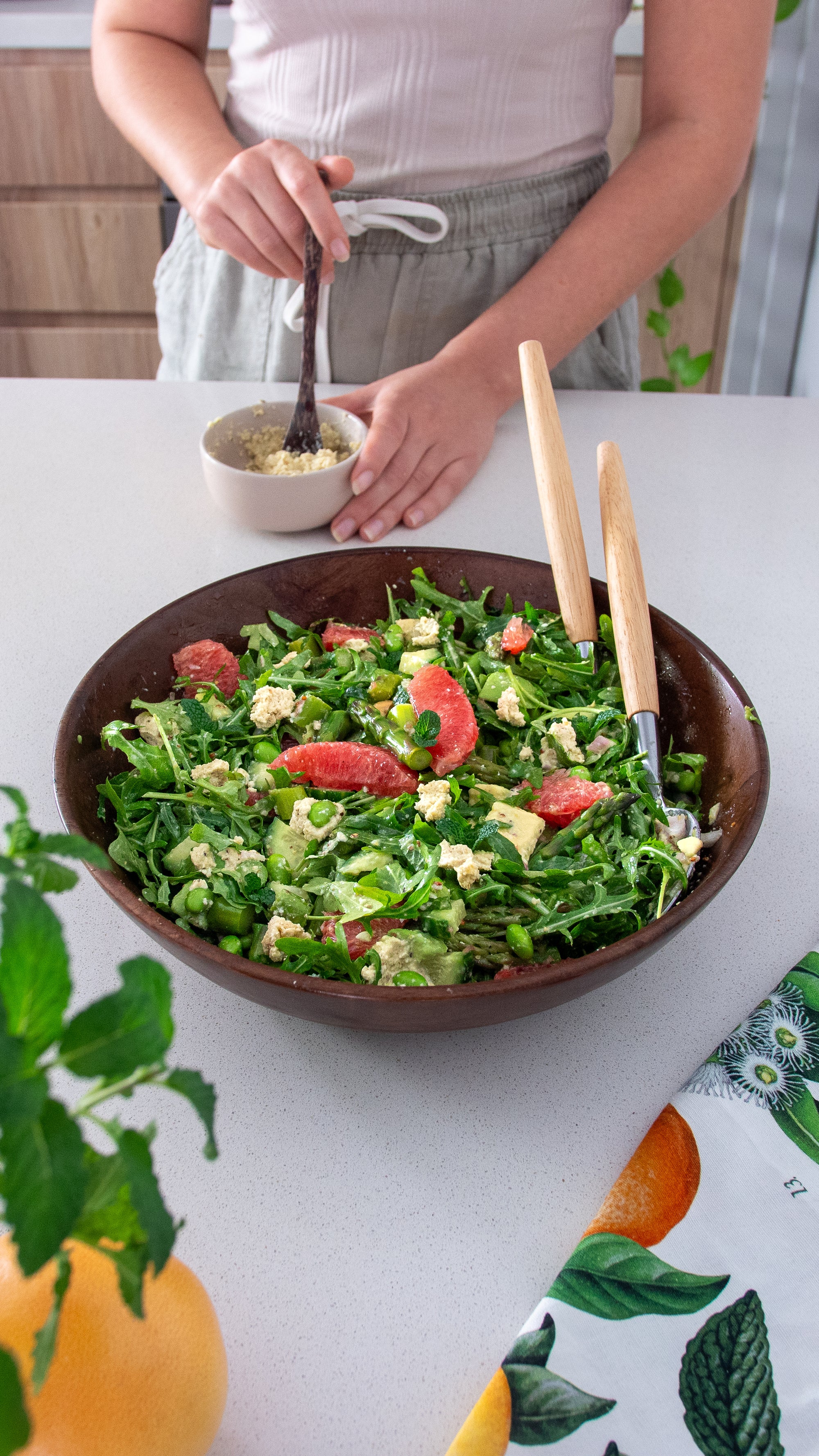 Our Summer Salad with Pink Grapefruit and Asparagus